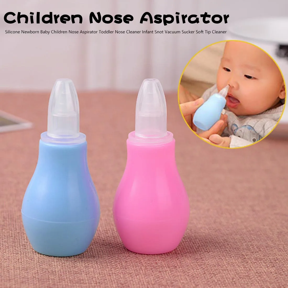 

Infant Snot Vacuum Sucker Soft Tip Cleaner Baby Care Products Silicone Newborn Baby Children Nose Aspirator Toddler Cleaner