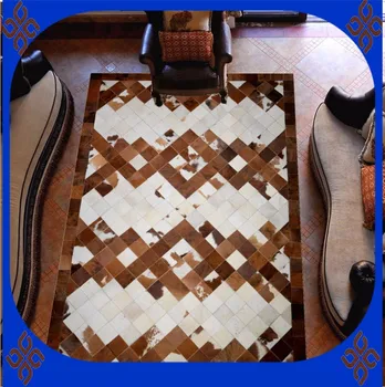 

2018 free shipping 100% natural genuine cowhide washable rug sets