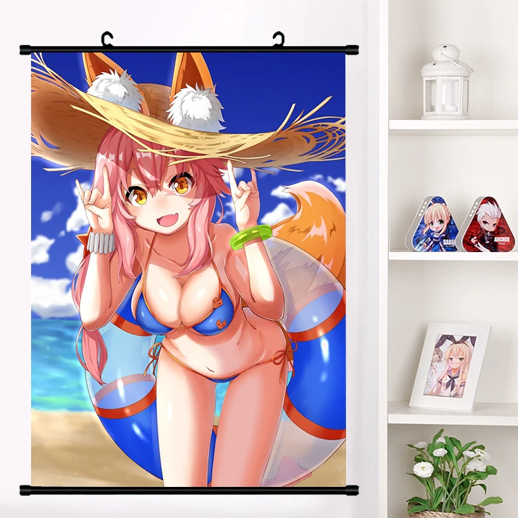 Японское аниме Манга Fate/большой заказ FGO сексуальный tamamo no Mae Косплей стены прокрутки Фреска плакат настенный висящий плакат домашний декор сбор