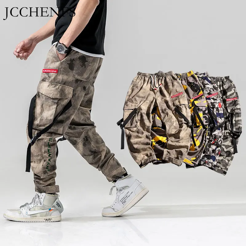 JCCHENFS 2019 Весна новое поступление камуфляж мотобрюки для мужчин Jogger хип хоп