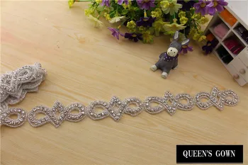 

Factory Dirsectly Supply Wholesale Rhinestone Trim chain For Wedding Decoration Sweet Color Tirm 3.8 CM glass trim chain
