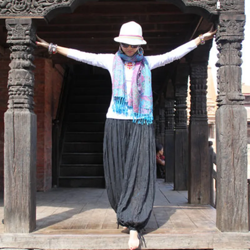 Women Yoga Pants Indian Nepal Harem Loose Wide Leg Female Yoga Trousers Bloomer Leisure Casual Festival Travel Pants Women Yoga Pants Indian Nepal Harem Loose Wide Leg Female Yoga Trousers Bloomer Leisure Casual Festival Travel Pants