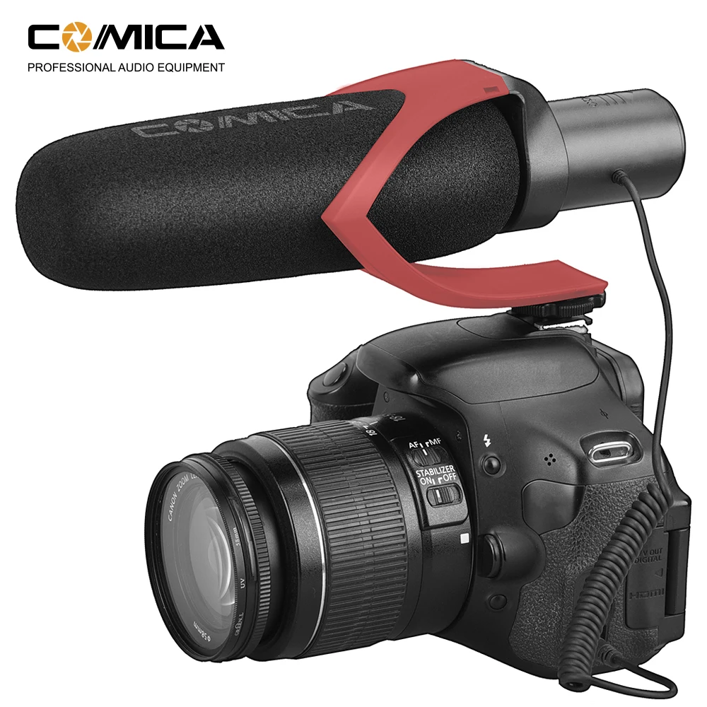 COMICA CVM-V30 PRO Электрический супер-кардиоидный направленный конденсаторный видео микрофон с муфтой ветра 3,5 мм Интерфейс для Canon/Nikon