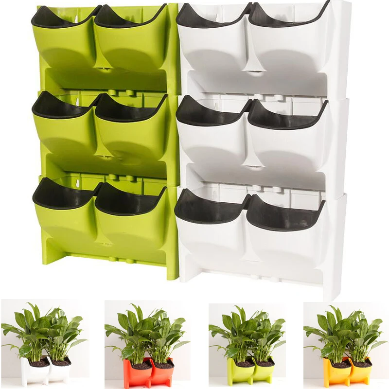 

Creative Flower Pot Stackable Wall Planter Garden Flower Pots Wall Hanging Vertical Succulents Plant Pot Bonsai Pot Home Decor