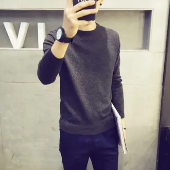 

Sweater male trend personality round collar linens Men's knitwear slimming personality autumn and winter
