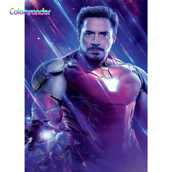 

Superhero Theme Birthday Party Backdrops for Photographic Iron Man with Colorful Meteors Starry Sky Night Backgrounds for Booth