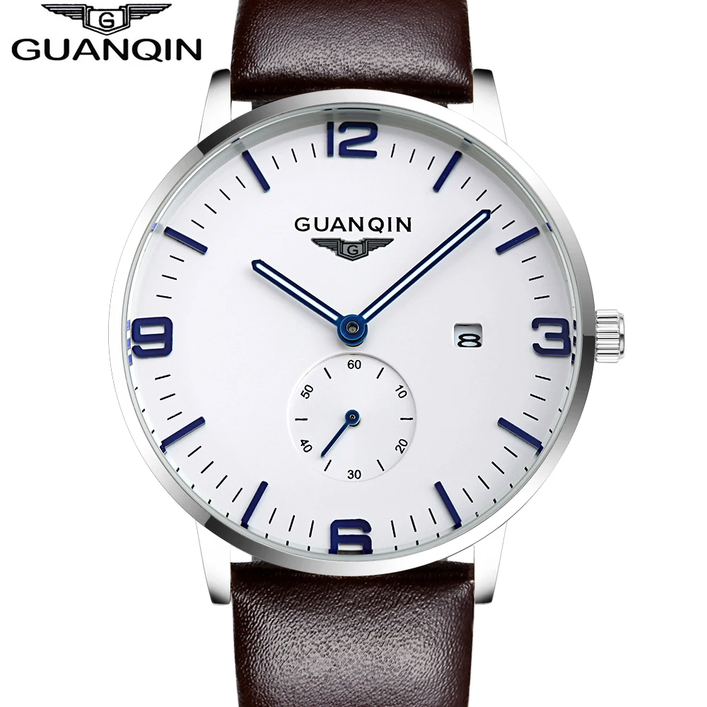 GUANQIN watches fashion waterproof mens watch leather strap male fashion the trend of commercial table sports quartz watch GUANQIN watches fashion waterproof mens watch leather strap male fashion the trend of commercial table sports quartz watch