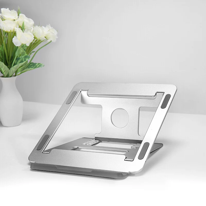 Silver Aluminum Laptop Stand Tablet Stand Universal for Apple MacBook Air Pro 11-15 inches Folding Adjustable Office Notebook