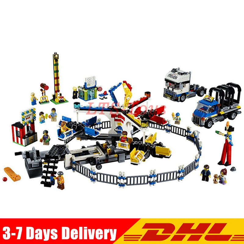 

IN Stock DHL LEPIN 15014 1858pcs Amusement Park The Carnival Model Building Blocks Set Compatible Legoings 10244 DIY Toys Gifts