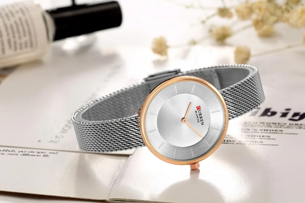 Топ бренд класса люкс CURREN новые модные простые деловые часы ультра тонкие кварцевые наручные часы Женское платье часы Relojes