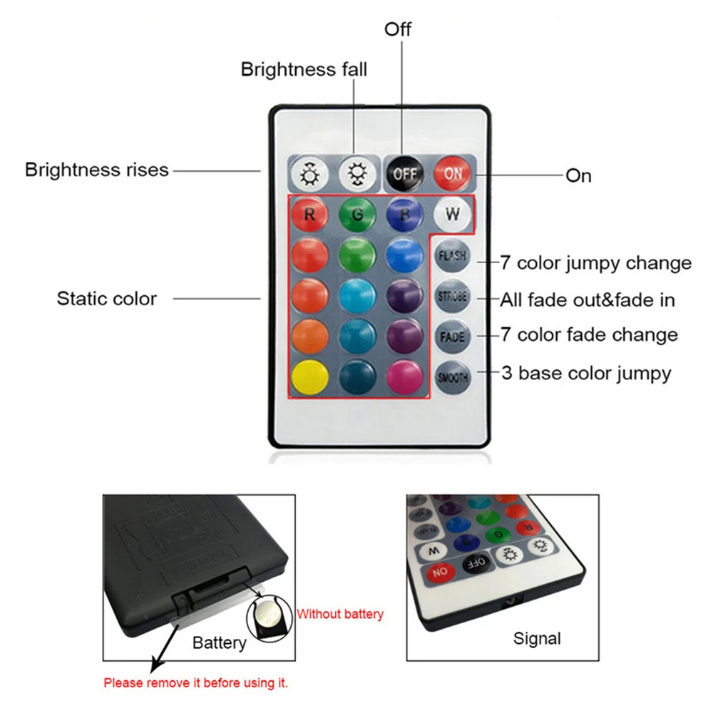 24 клавиши светодиодный контроллер USB DC 5 V-12 V Bleutooth RGB/RGBW ИК-пульт дистанционного управления для SMD 3528 5050 Светодиодные полосы света