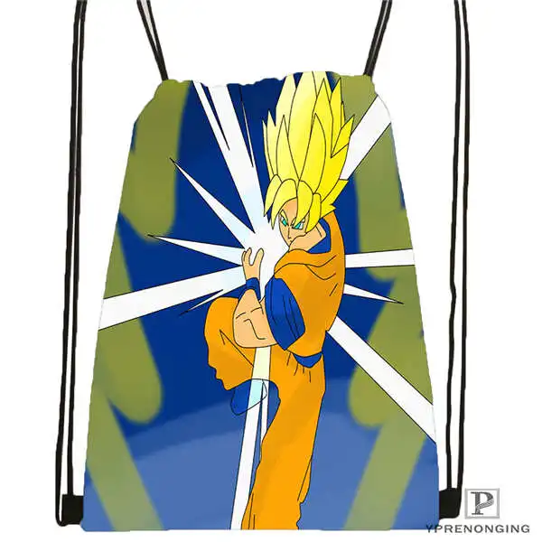 Drawstring Backpack Индивидуализированный Жемчуг дракона kid goku походная сумка на шнурке милый рюкзак для детей(черная спинка) 31x40 см#180611-03-116 - Цвет: Drawstring Backpack