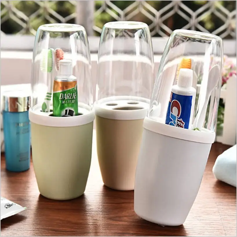 Travel Couple Gargle Toothbrush Holder Toothbrush Cup Set Plastic Dust
