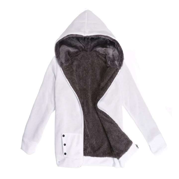 

2016 Autumn Winter Women Hoodies cotton mixed Zip-up zipper Solid Full-Sleeve Hooded Casual Hoodies Sweatshirts Plus Size M-2XL