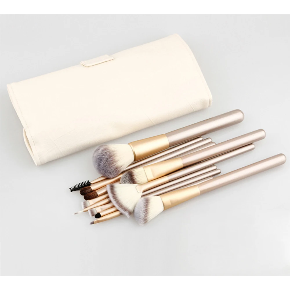 

VANDER Professional 12pcs/set Makeup Brushing Brush Champagne Cosmetic Foundation Powder Blusher Eyebrow Eyeliner Brushes Kits