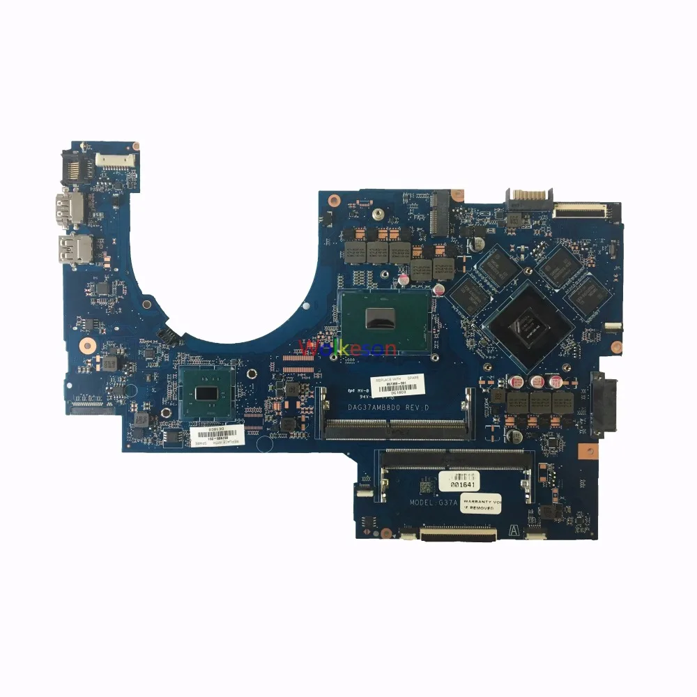 SHELI для hp 17-W 17-AB Материнская плата ноутбука W/I7-6700HQ Процессор 857389-001 аккумулятор