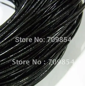

T 100meter /lot 3mm Genuine Leather Cord Black Color jewelry String #hn5