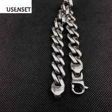 USENSET, стильный Толстый Круглый браслет, серебро, титановая сталь, литая цепочка для мужчин и женщин, ювелирные изделия, изысканные аксессуары