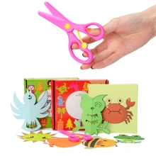 1 Set Kids cartoon color paper folding and cutting toys/children kingergarden art craft DIY educational toys Type Random color