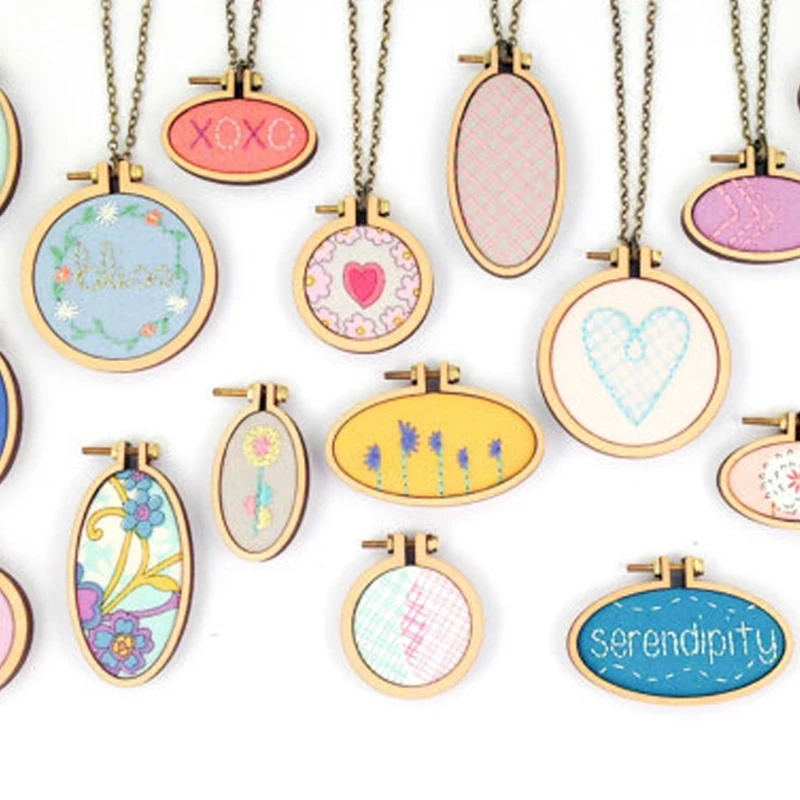 

Wooden Frame Hand Cross Stitching Embroidery Hoop Framing Jewelry Making Crafts