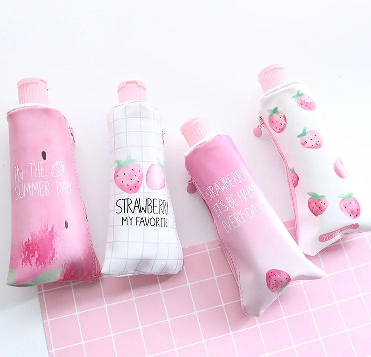 

Kawaii 4Designs - NEW Strawberry Coin BAG , 24CM Toothpaste Model , PU Gift Coin BAG Purse , BIG Volume Coin Pencil Pouch BAG