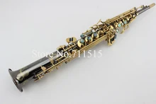 2017new Beautiful Black Nickel Gold SS-R54 Selmer soprano saxophone straight soprano gold key sax B tone saxofone free shipping