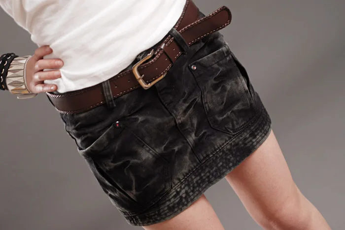 midi skirt Free Shipping 2022 New Fashion Autumn Summer Women Clothing Girls Denim Washed Black Jeans Skirt Above Knee Straight Mini Skirt black pencil skirt