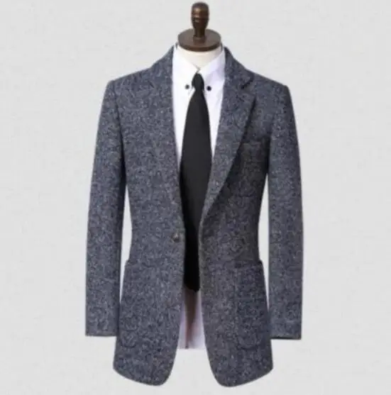 Teenage dark blue casual woolen coat men suits overcoat mens cashmere ...