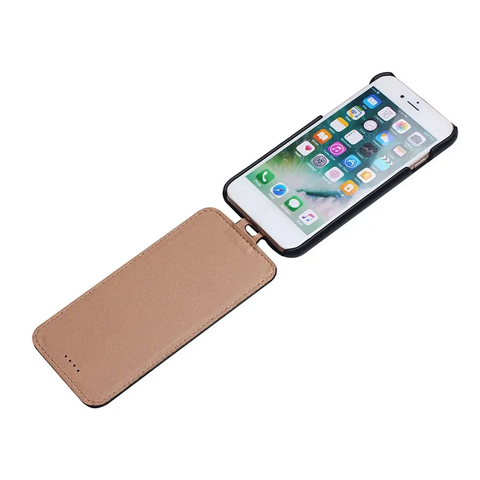 

5 Pcs Black Up and Down Flip Phone Cover Magnetic Leather Case Wear Resistant Phone Shell Phone Holder For iPhone 7/8 Plus