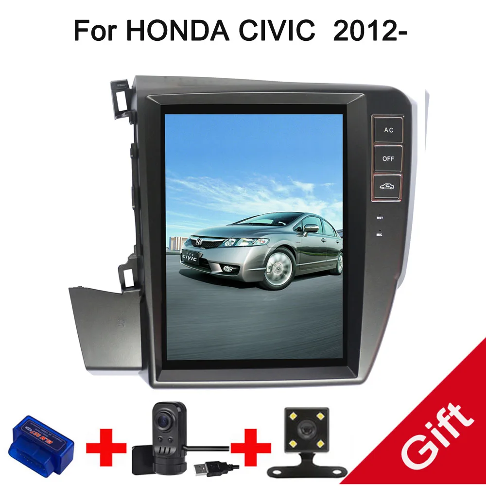 

10.4" Tesla Android Fit HONDA CIVIC left driving 2012 2013 2014 2015 Car DVD Player Navigation GPS Radio