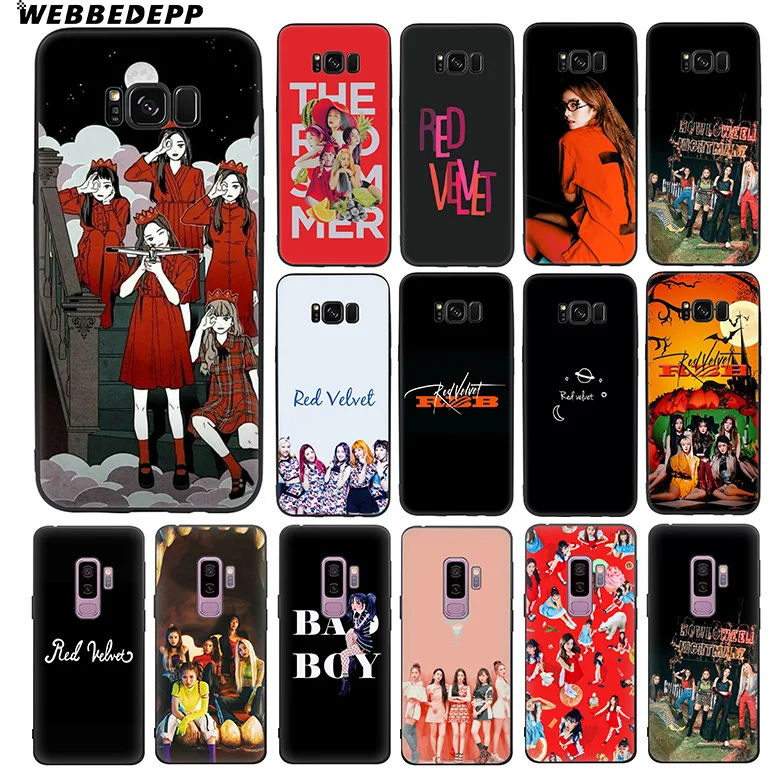 WEBBEDEPP Red Velvet Pop Soft TPU Silicone Case for Samsung Galaxy S10 S10e S9 S8 Plus S7 S6 Edge &amp J6 |