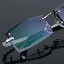 Мужские очки из чистого титана для близорукости, алмазные очки без оправы, Балансирующий светильник, градиентные линзы при близорукости