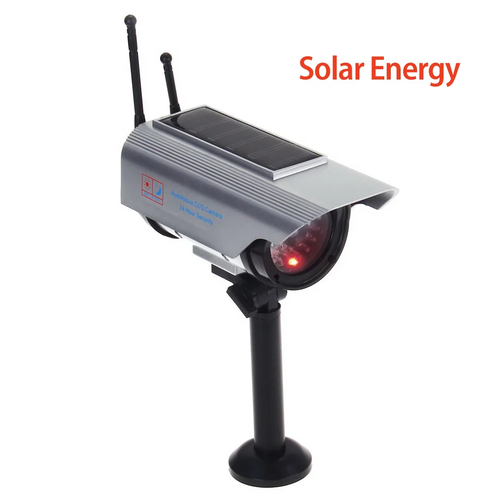 Indoor Outdoor Solar Powered Fake Camera Dummy Bullet CCTV Camera Red LED Flashing Light Surveillance Cam for Home Security camera : image Indoor Outdoor Solar Powered Fake Camera Dummy Bullet CCTV Camera Red LED Flashing Light Surveillance Cam for Home Security camera