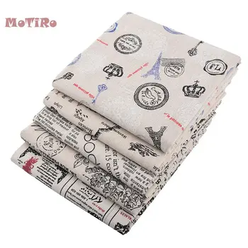 

MoTiRo,5Pcs/Lot,Cotton Linen Fabric,Vintage Series,Printed Material of Quilting Curtain/BagTable/Furniture Cover/Cushion,50*70cm