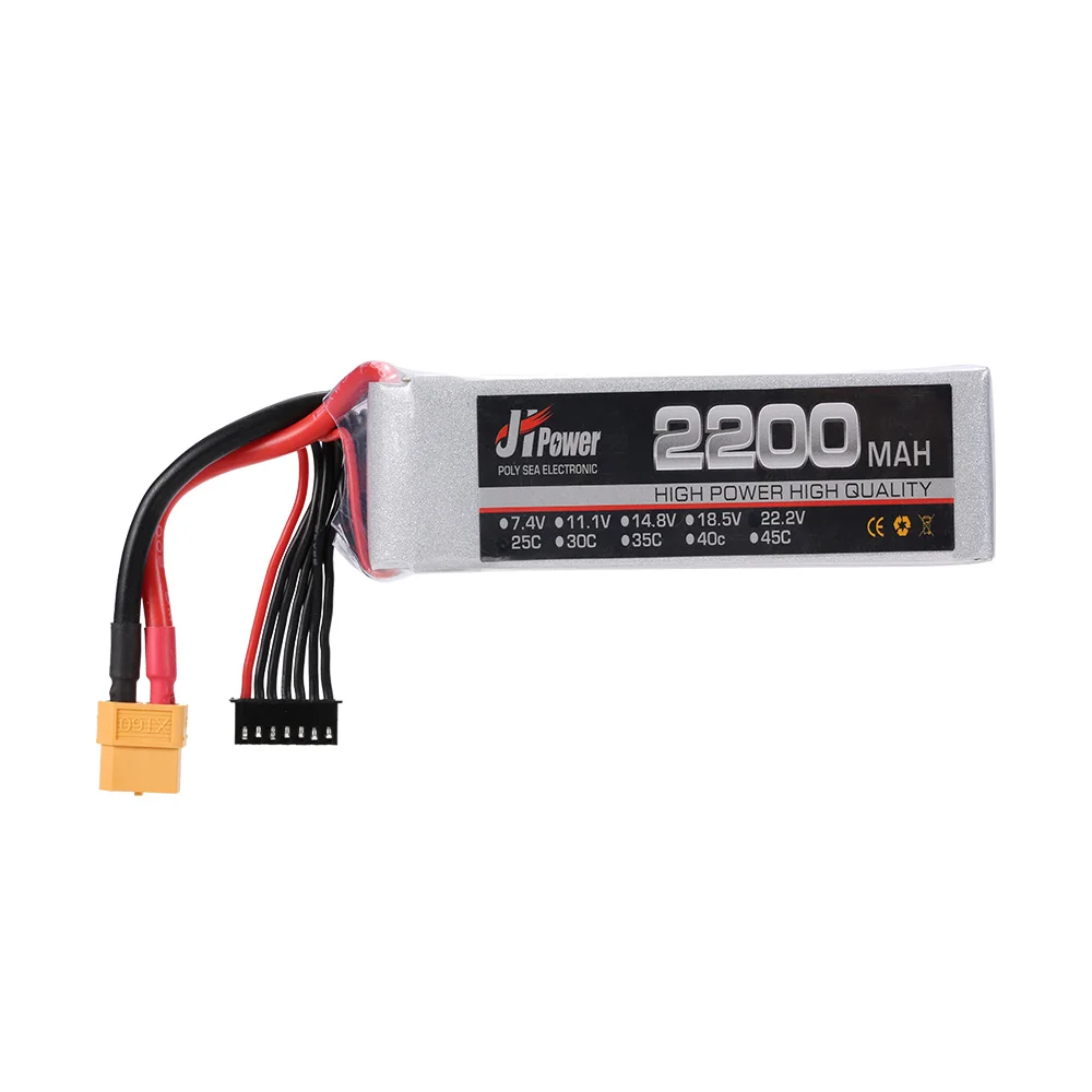 

JHpower 22.2V 2200mAh 25C LiPo Battery 6S with XT60 Plug for RC 550 Multirotor Quadcopter Drone Car Boat Airplane Helicopter