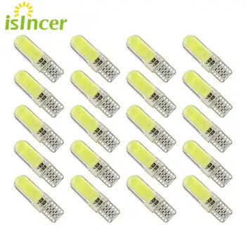 

20 Pieces T10 W5W Silicone Case 12 Chips COB LED Car Wedge Interior Light WY5W 194 501 Auto Parking Bulbs Turn Side Lamps DC 12V