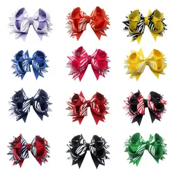 Adogirl 12 шт. 4,5 дюймов красочные шпилька бутик для девочек заколки лента для волос с бантом ручной работы Grosgrain ленты Hairbow для подарок