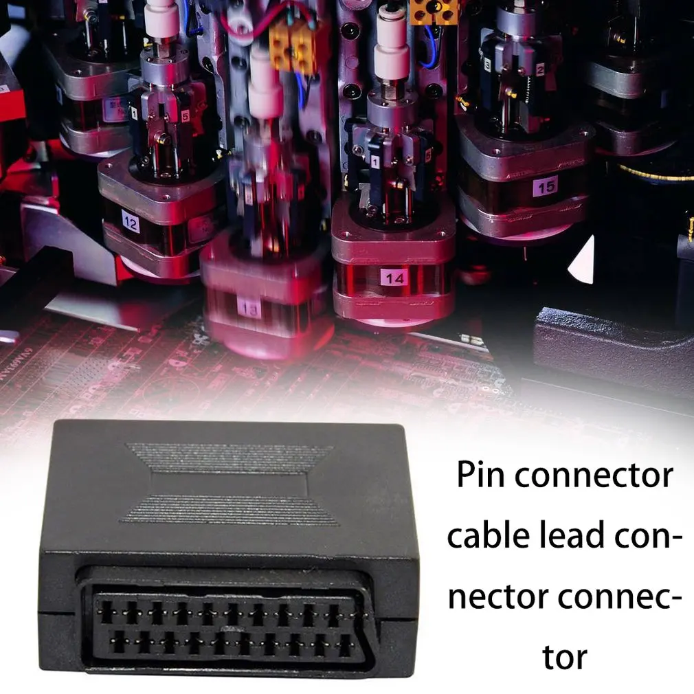 21 Pin Scart Соединительный кабель Ведущий Столярный соединитель Адаптер Женский к гнездовой розетке