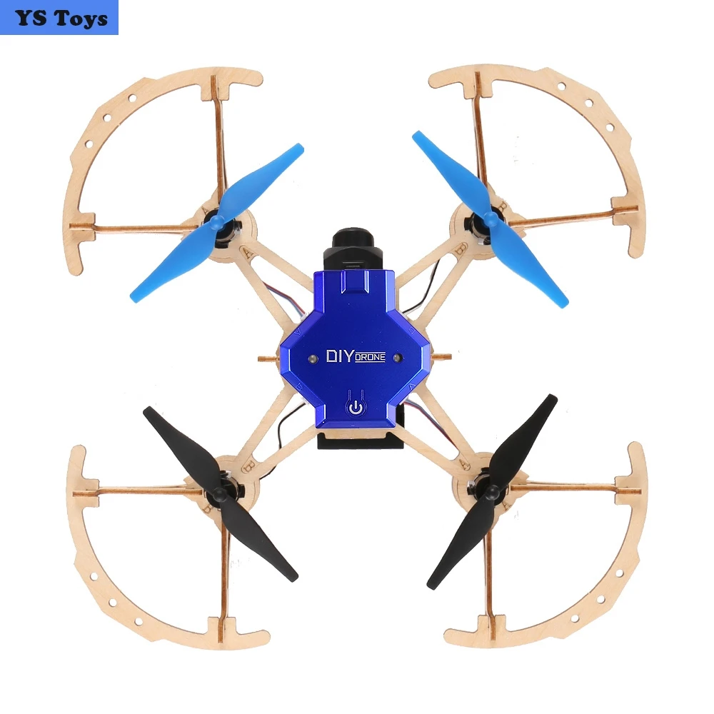 

WiFi FPV RC Mini Drone 720P HD Camera DIY Wooden Helicopter Altitude Hover Quadcopter APP Control children's Educational Gift