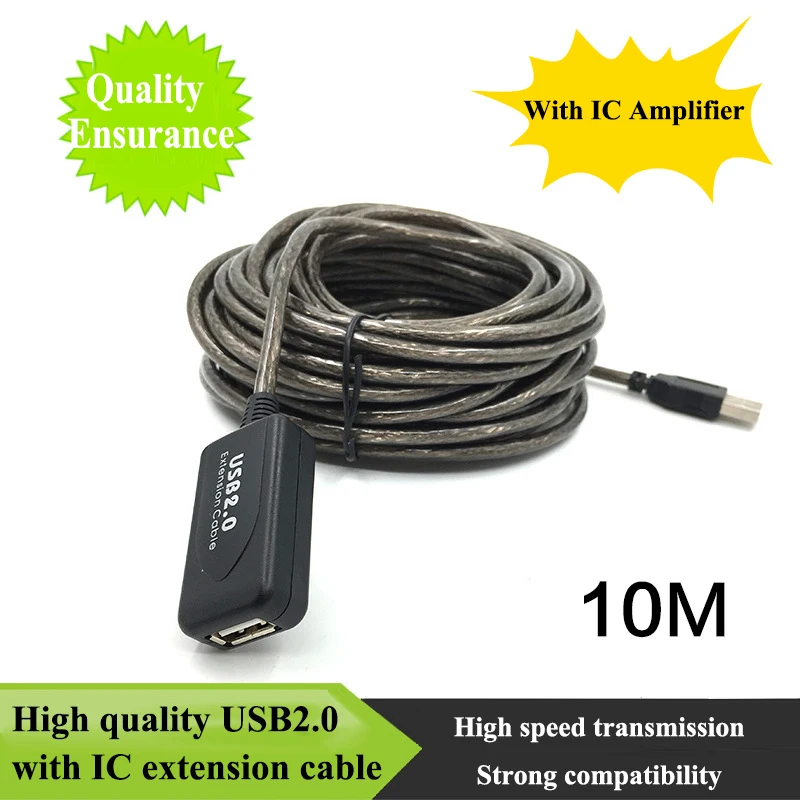 

5m/10m USB2.0 Signal Amplification Extension Line USB Active Repeater Male to Female Extension Cable Adapter for Win98/2000/XP
