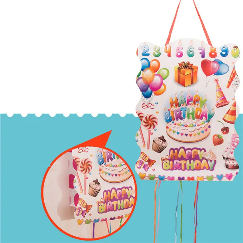 

30*40cm Lovely Cartoon Pinata Pull String Bag Candy Bag Children Kids Baby Shower Happy Birthday Party Gifts Accessories CPA12