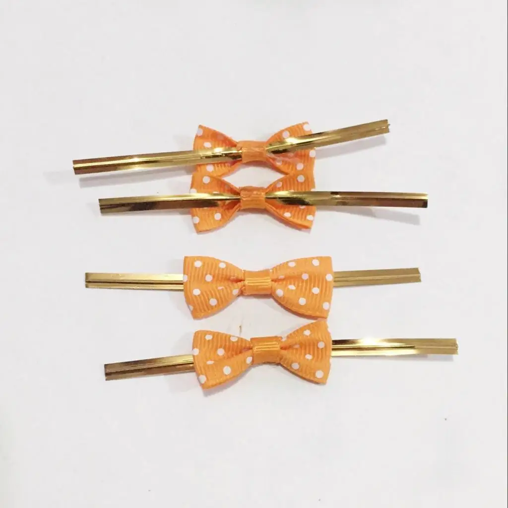 100pcs Cute Colored Bow Metallic Twist Tie For Bakery Candy Cello Bags Gifts DIY Card Making Art craft Projects Party Supplies