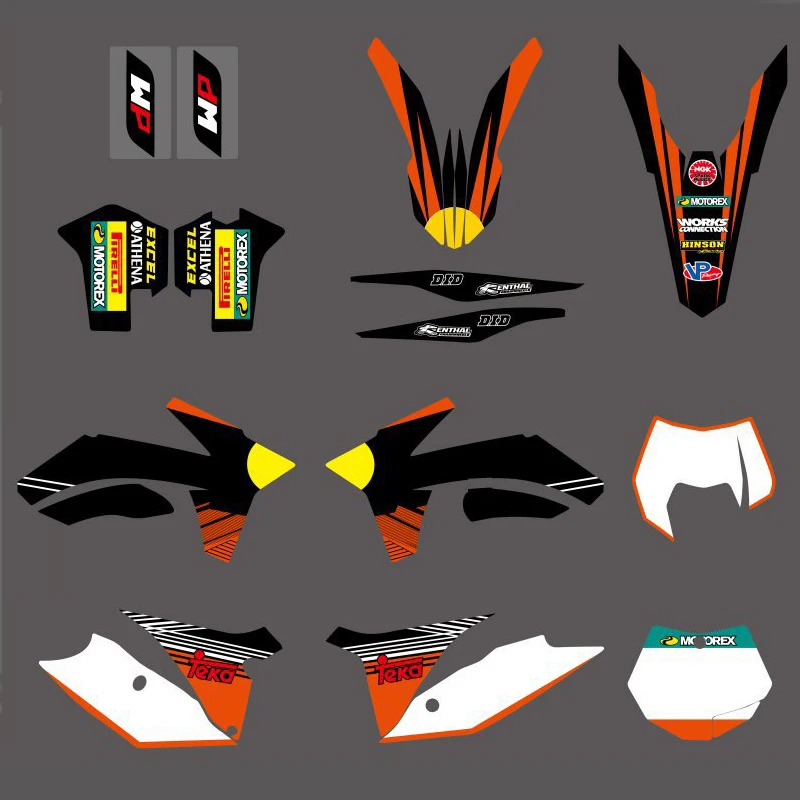 

0512 Bull NEW TEAM GRAPHICS WITH MATCHING BACKGROUNDS FIT FOR KTM SX SXF 125/150/200/250/350 /450/500 2011-2012