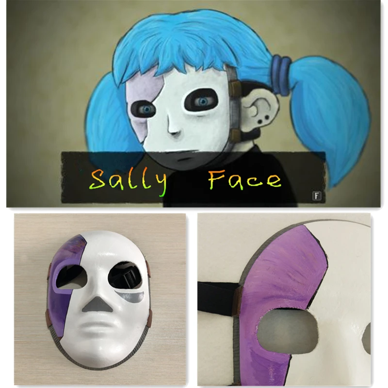 

Game Periphery Sally Face Cosplay Prop Accessories Natural Latex Mask Stage Performance Masquerade Holiday Party Dress Up Mask