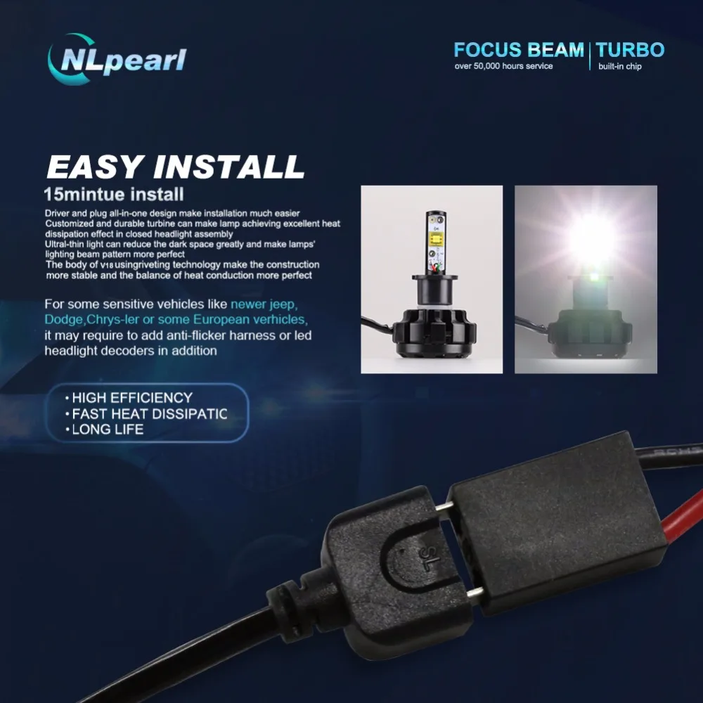 NLpearl 2 шт. 12000LM/пара V18 с чипом Cree H3 светодиодный автомобильный противотуманный