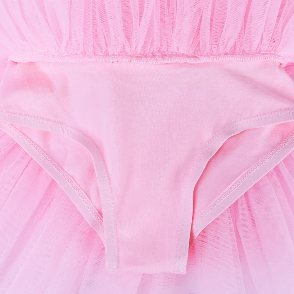 BAOHULU Girls Ballet Tutu Tulle Dress Sleeveless Gymnastics Leotard Diamond Pink Bow Pattern Ballet Leotard For Girl Ballerina