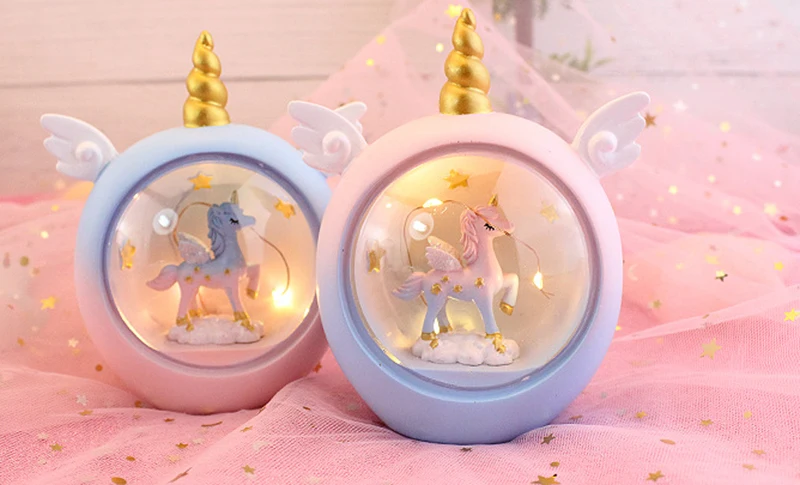 В виде единорога из мультфильма светодиодный ночной Светильник для детей детские, для малышей Детская лампы игрушки дивотных, Украшения в спальню подарок на день рождения