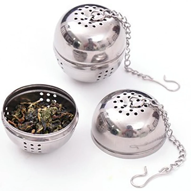 

Stainless Steel Tea Infuser Seasoning Ball 8.5cmchain with hook CircleShape Spice Diffuser Hot Pot Spices Filter Kitchen Tool