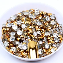 Золотые полимерные Стразы 1000 шт 2-5 мм круглые плоские с одной стороны не горячей фиксации клей на аппликация бриллианты украшения для ногтей телефонные чехлы украшения