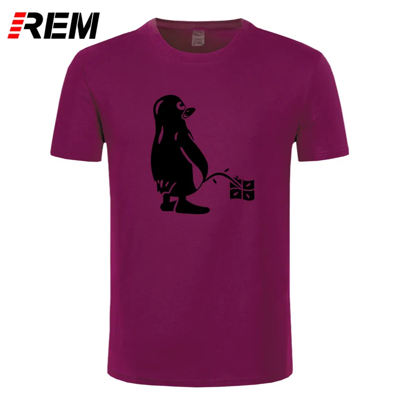 REM PENGUIN LINUX UBUNTU OZF Футболка Топ лайкра хлопок мужская футболка дизайн Высокое качество цифровой струйной печати - Цвет: 3